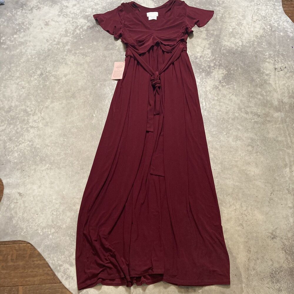 BHLDN Dress Womens Size 8 Bridemaids Mendoza Bourdeaux Burgundy Red Long Maxi